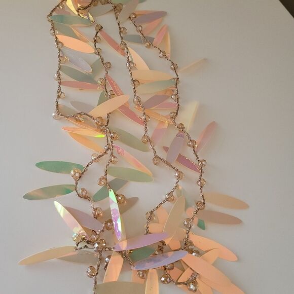 Iridescent Necklace Long Can Be Double Wrapped #0328 - Picture 9 of 10